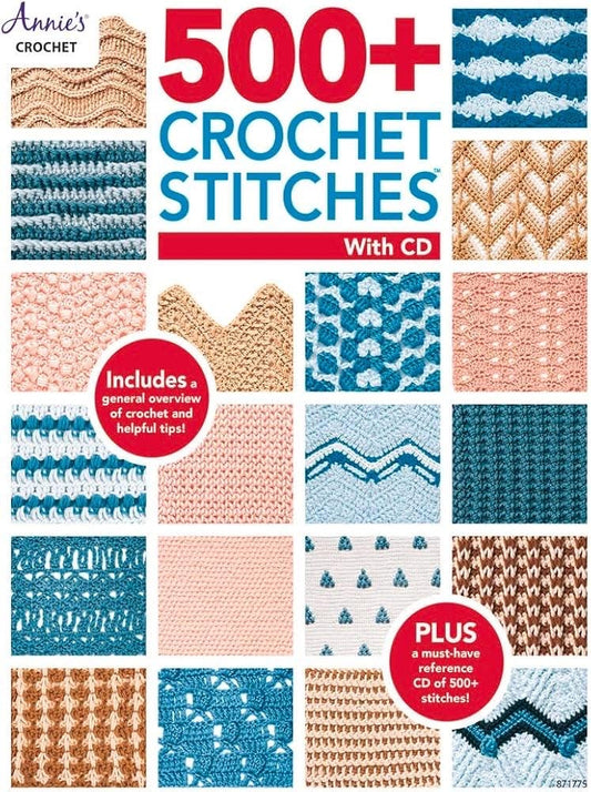 Annie's Crochet 500+ Crochet Stitches Pattern Book with CD - Over 500 Crochet Stitches Per Book (Softcover)