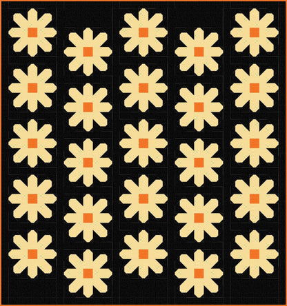 Pen + Paper Patterns Fresh as a Daisy Quilt Kit Featuring Poppie Cotton Fabrics Finished Size: 59.5"x63.5"