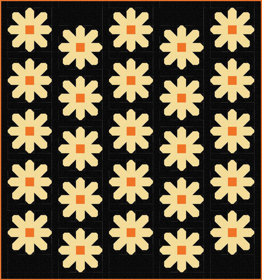 Pen + Paper Patterns Fresh as a Daisy Quilt Kit Featuring Poppie Cotton Fabrics Finished Size: 59.5"x63.5"