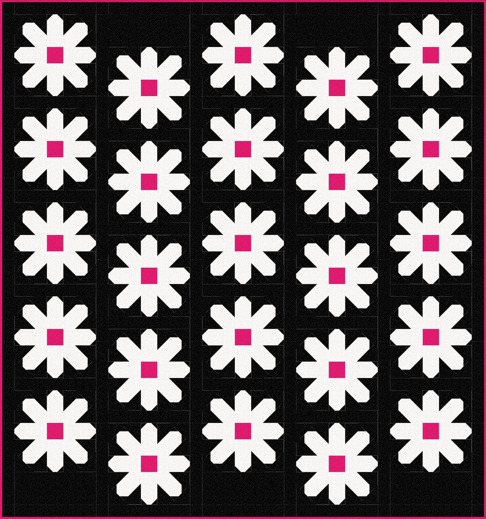 Pen + Paper Patterns Fresh as a Daisy Quilt Kit Featuring Poppie Cotton Fabrics Finished Size: 59.5"x63.5"