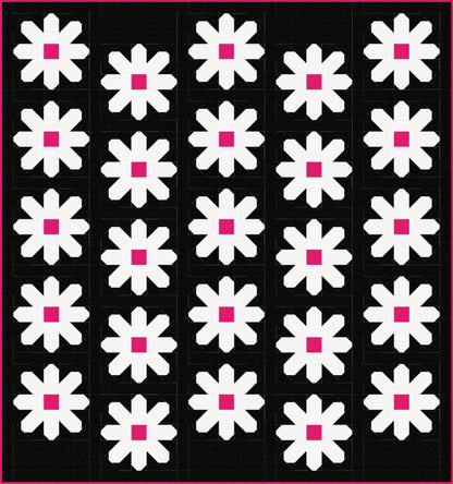 Pen + Paper Patterns Fresh as a Daisy Quilt Kit Featuring Poppie Cotton Fabrics Finished Size: 59.5"x63.5"