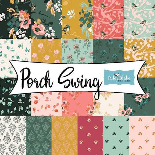 LAST BOLT!! Riley Blake Porch Swing Fabric Collection Stems on Cream Premium 100% Cotton Quilt Shop Quality Fabrics