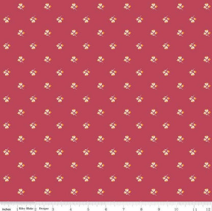 LAST BOLT!! Riley Blake Porch Swing Fabric Collection Tiny Flowers on Berry Premium 100% Cotton Quilt Shop Quality Fabrics