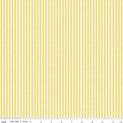 LAST BOLT!! Riley Blake J. Wecker Frisch All My Heart Fabric Collection Candy Stripes on Yellow