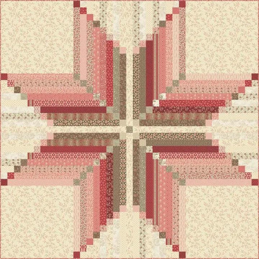 Laundry Basket Quilts Virginia Star- Jelly Roll Quilt Pattern Finished Size: 74.5"x74.5"