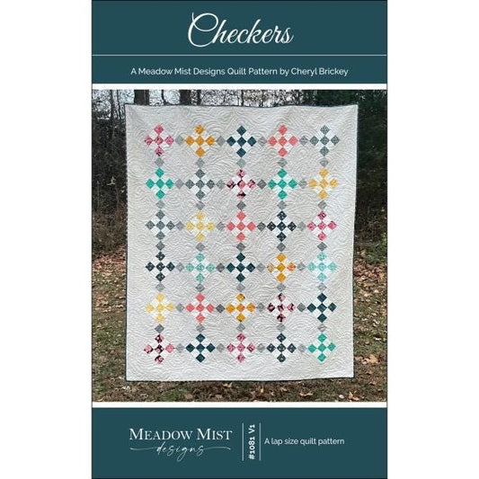 Meadow Mist Designs Checkers Quilt Pattern Finished Size: 64"x75"