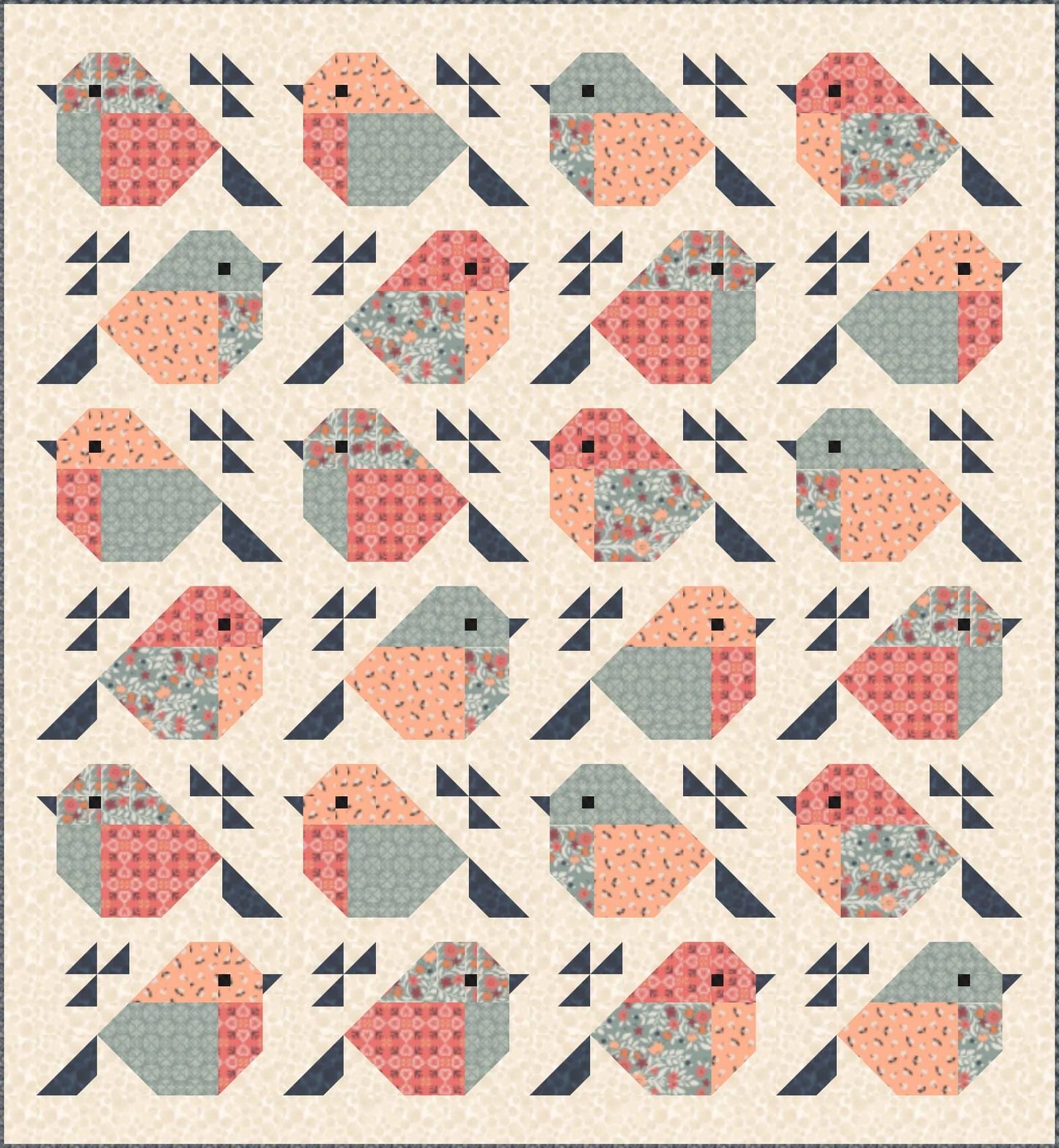 Pen + Paper Patterns Sparrows Quilt Pattern Finished Size: 65.5”x71” (Optional Fineline Glue Tip Sets)