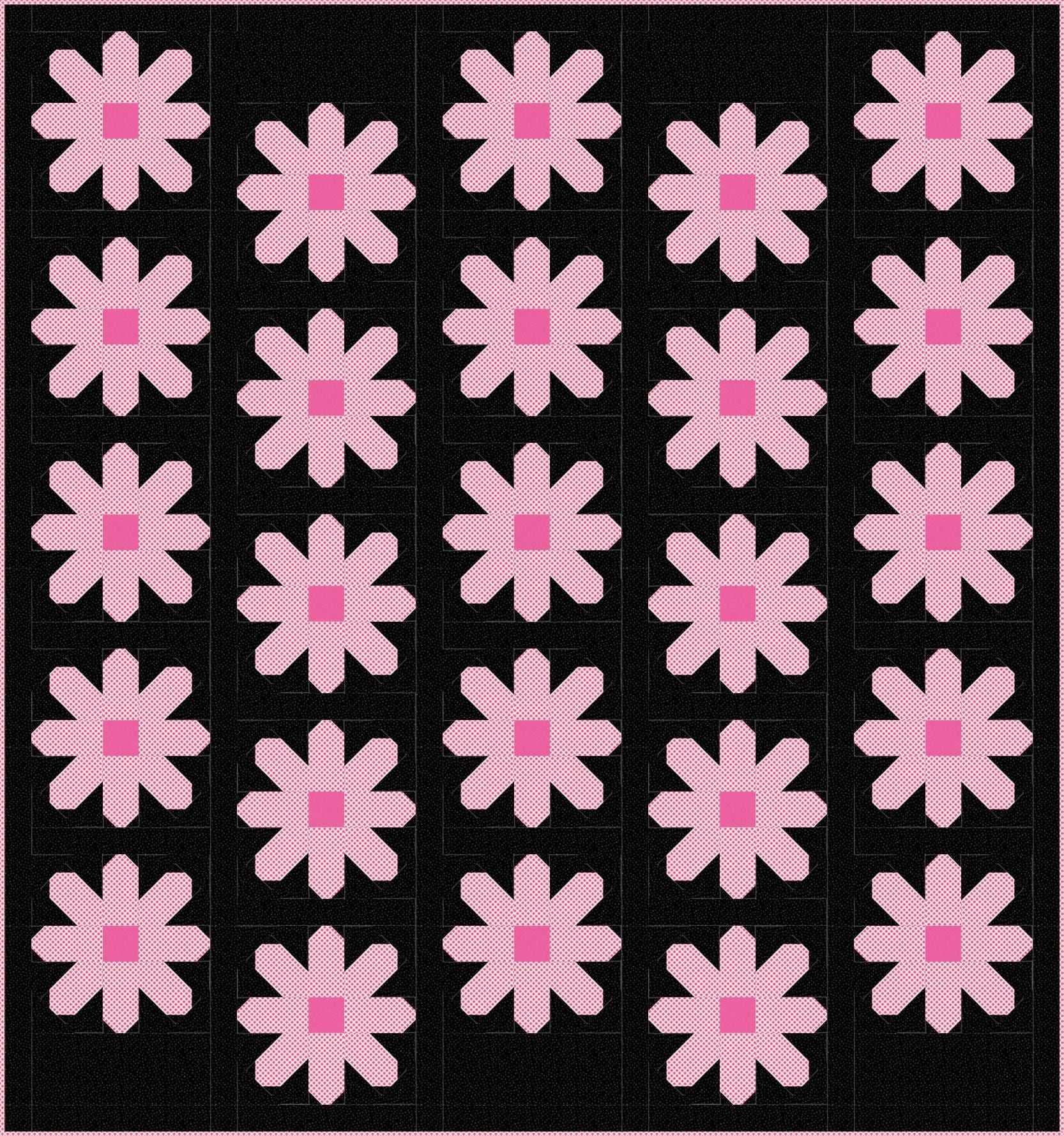 Pen + Paper Patterns Fresh as a Daisy Quilt Kit Featuring Poppie Cotton Fabrics Finished Size: 59.5"x63.5"