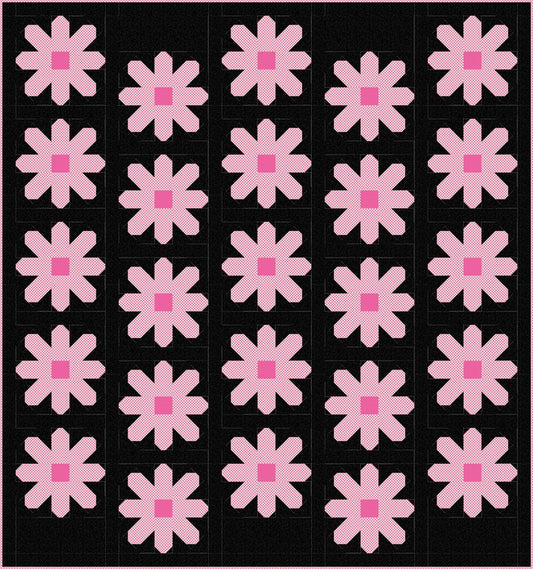 Pen + Paper Patterns Fresh as a Daisy Quilt Kit Featuring Poppie Cotton Fabrics Finished Size: 59.5"x63.5"