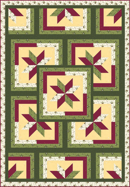LAST ONE!! Limited Edition Fabric Cafe Zenith Quilt Kit Featuring Riley Blake Silent Night Fabric Collection Finished Size: 50"x72"