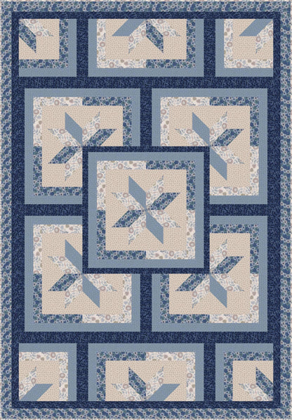 LIMITED EDITION!! Fabric Cafe Zenith Quilt Kit Featuring Lewis & Irene Shinrin Yoku Fabric Collection Finished Size: 50"x72"