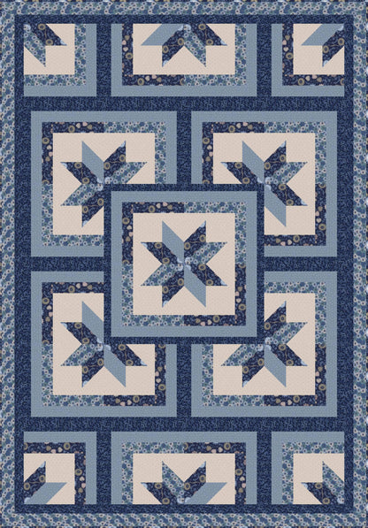 LIMITED EDITION!! Fabric Cafe Zenith Quilt Kit Featuring Lewis & Irene Shinrin Yoku Fabric Collection Finished Size: 50"x72"