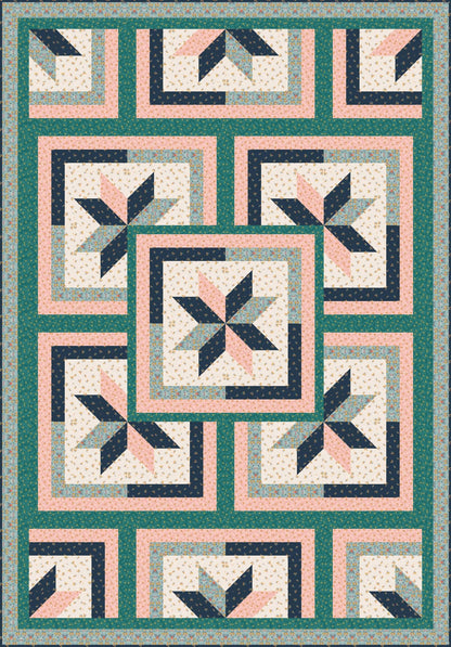 LIMITED EDITION!! Fabric Cafe Zenith Quilt Kit Featuring Lewis & Irene Wintertide Fabric Collection Finished Size: 50"x72"