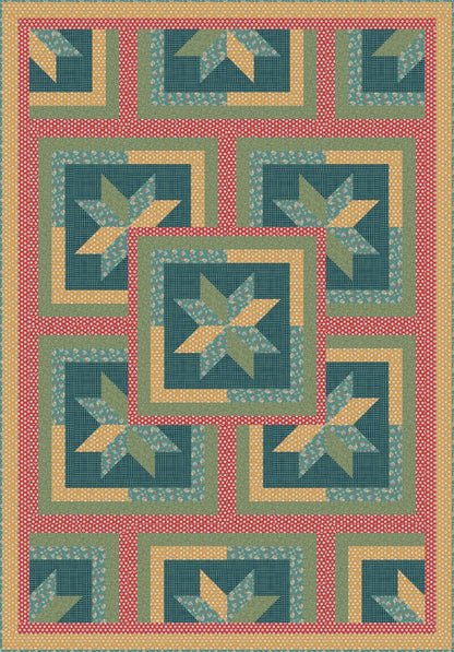LIMITED EDITION!! Fabric Cafe Zenith Quilt Kit Featuring Riley Blake Love You S'Mores Fabric Collection Finished Size: 50"x72"
