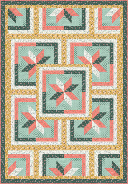 LIMITED EDITION!! Fabric Cafe Zenith Quilt Kit Featuring Riley Blake Porch Swing Fabric Collection Finished Size: 50"x72"