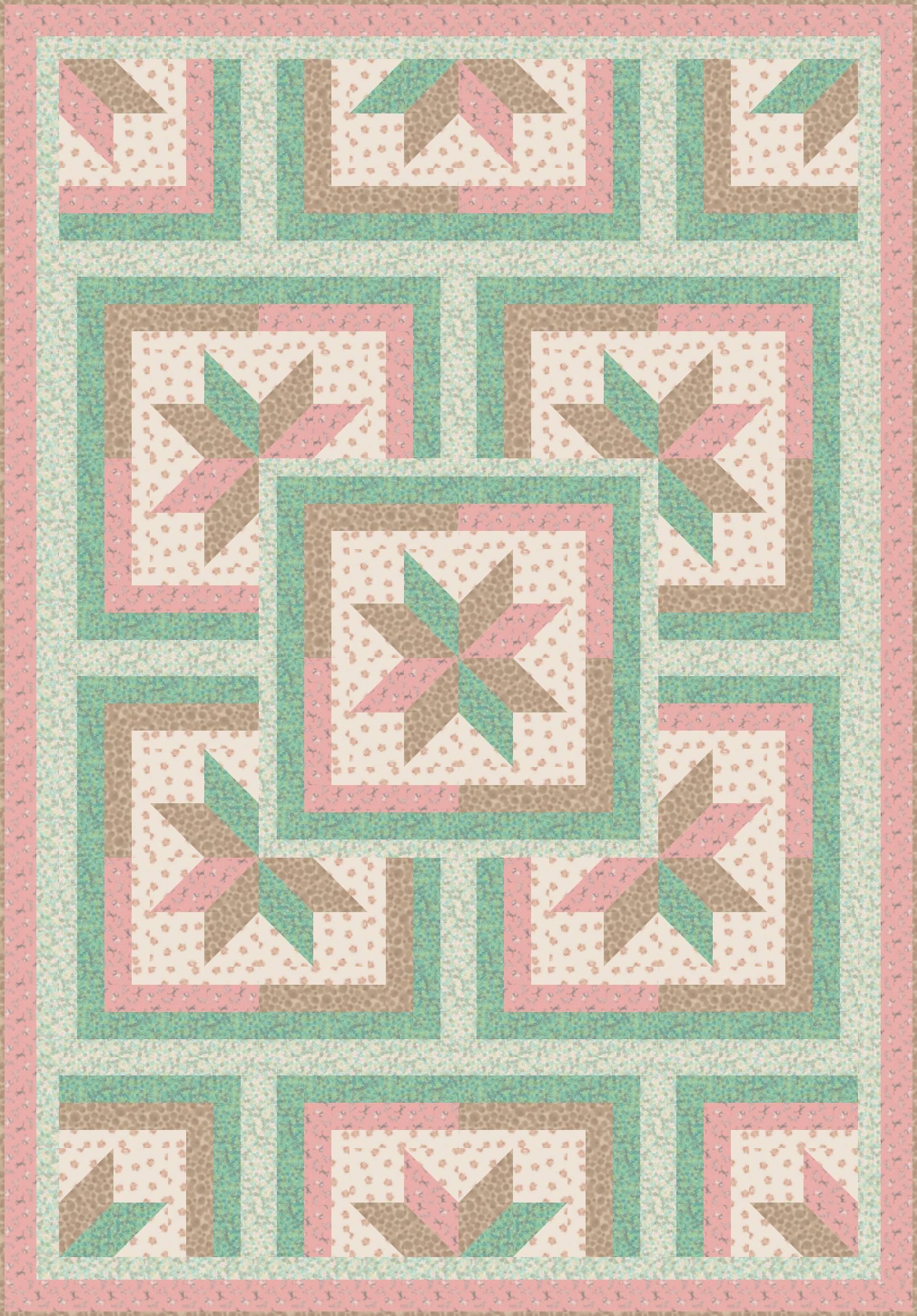 LIMITED EDITION!! Fabric Cafe Zenith Quilt Kit Featuring Lewis & Irene Panthera Fabric Collection Finished Size: 50"x72"