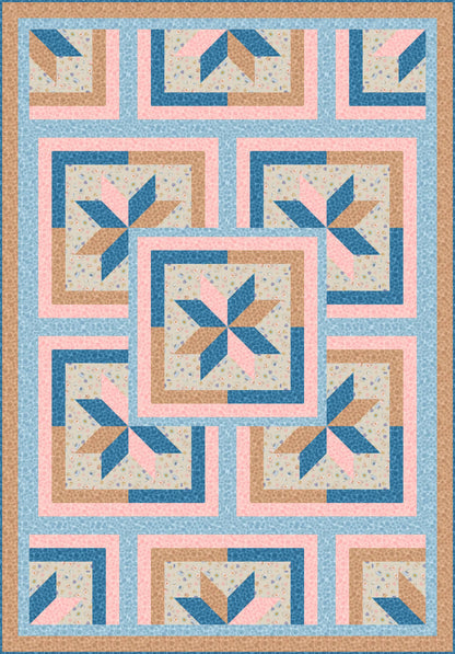 LIMITED EDITION!! Fabric Cafe Zenith Quilt Kit Featuring Lewis & Irene Jubilee Fabric Collection Finished Size: 50"x72"