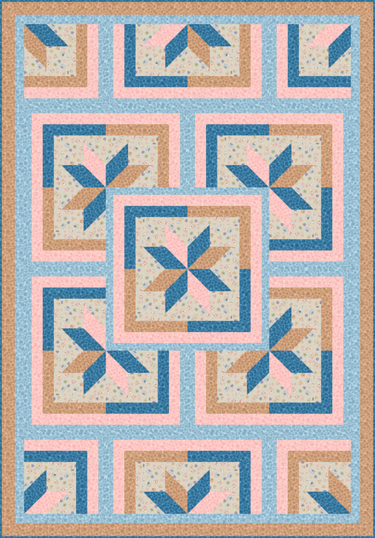 LIMITED EDITION!! Fabric Cafe Zenith Quilt Kit Featuring Lewis & Irene Jubilee Fabric Collection Finished Size: 50"x72"