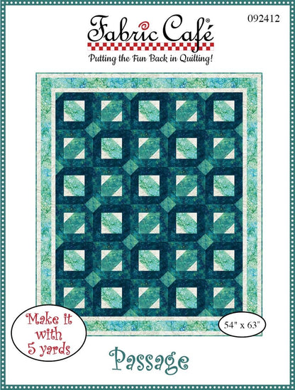 LIMITED EDITION!! Fabric Cafe Passage Quilt Kit Featuring Poppie Cotton Sunshine & Chamomile Fabric Collection Finished Size: 54”x63"