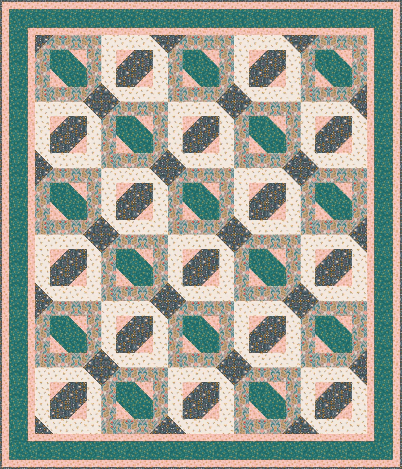 LIMITED EDITION!! Fabric Cafe Passage Quilt Kit Featuring Lewis & Irene Wintertide Fabric Collection Finished Size: 54”x63"