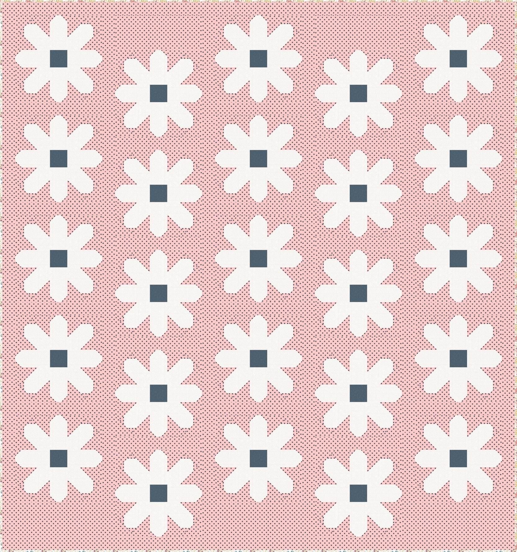 Pen + Paper Patterns Fresh as a Daisy Quilt Kit Featuring Poppie Cotton Sunshine & Chamomile Fabric Collection Finished Size: 59.5"x63.5"
