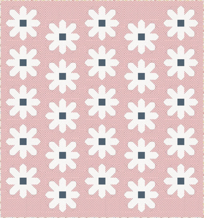 Pen + Paper Patterns Fresh as a Daisy Quilt Kit Featuring Poppie Cotton Sunshine & Chamomile Fabric Collection Finished Size: 59.5"x63.5"
