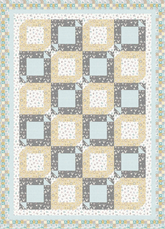 LIMITED EDITION!! Fabric Cafe Velocity Quilt Kit Featuring Lewis & Irene Bella Bunny and Bear Fabric Collection Finished Size: 57"x79"