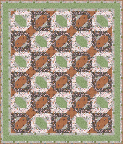 LIMITED EDITION!! Fabric Cafe Passage Quilt Kit Featuring Lewis & Irene Piggy Tails Fabric Collection Finished Size: 54”x63"