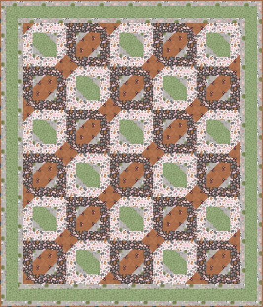 LIMITED EDITION!! Fabric Cafe Passage Quilt Kit Featuring Lewis & Irene Piggy Tails Fabric Collection Finished Size: 54”x63"