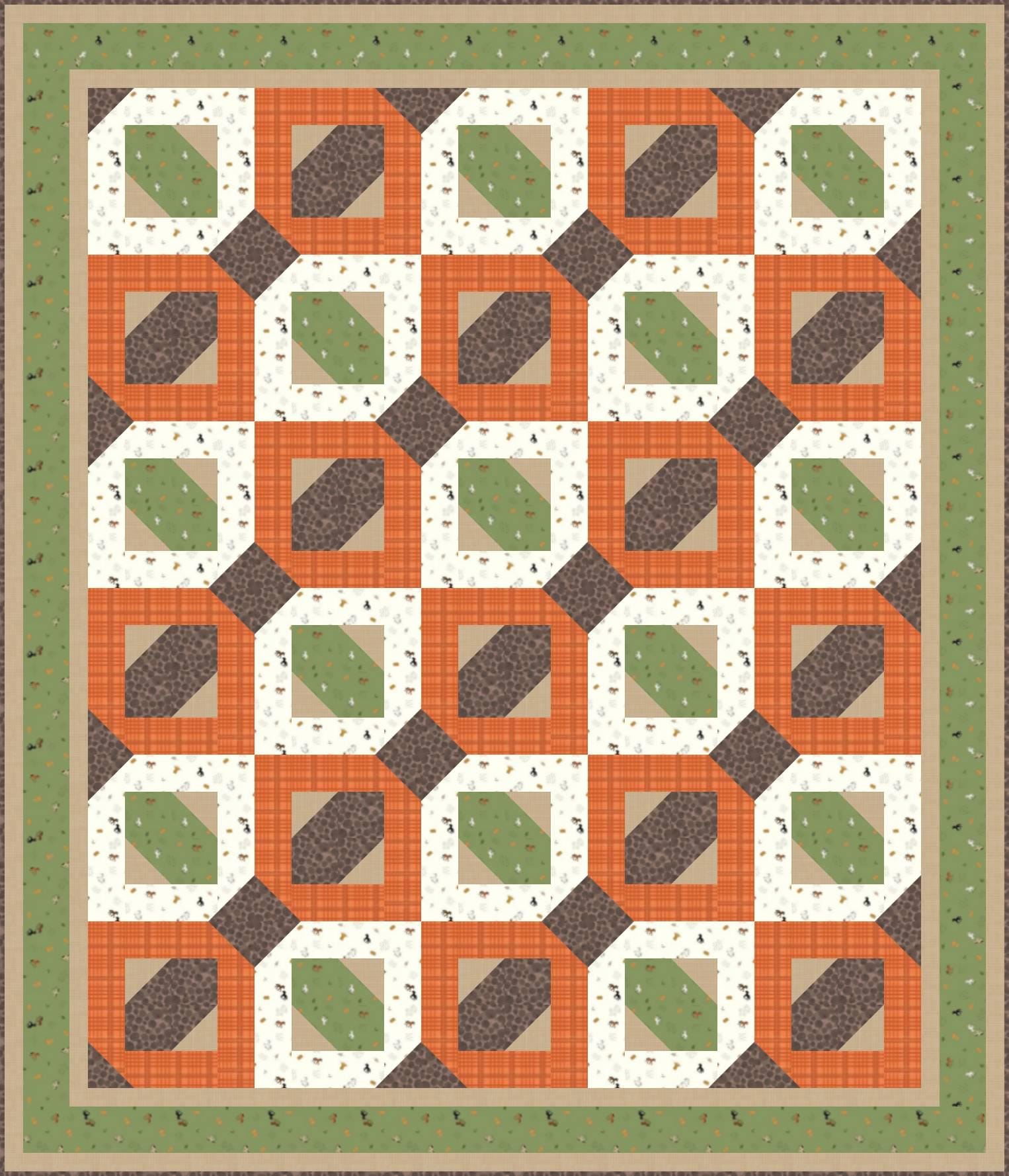 LIMITED EDITION!! Fabric Cafe Passage Quilt Kit Featuring Riley Blake Country Life Fabric Collection Finished Size: 54”x63"