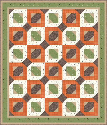 LIMITED EDITION!! Fabric Cafe Passage Quilt Kit Featuring Riley Blake Country Life Fabric Collection Finished Size: 54”x63"