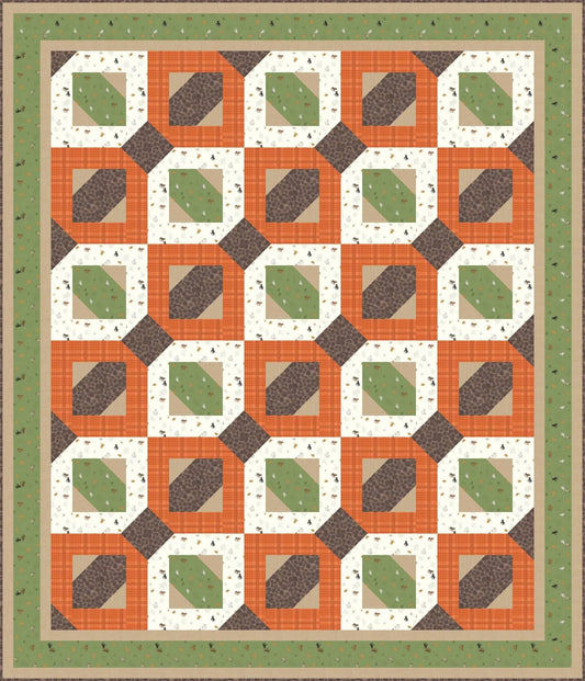 LIMITED EDITION!! Fabric Cafe Passage Quilt Kit Featuring Riley Blake Country Life Fabric Collection Finished Size: 54”x63"