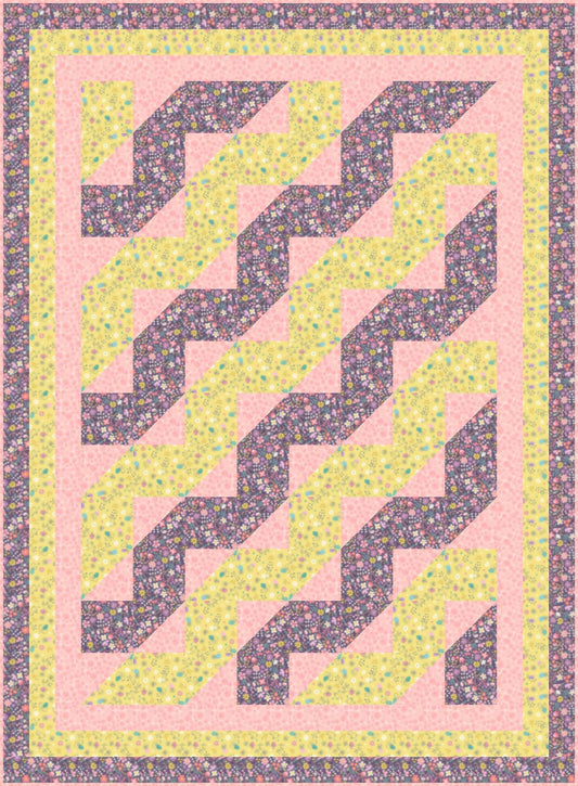 LIMITED EDITION!! Fabric Cafe Waves Quilt Kit Featuring Lewis & Irene Spring Treats Fabric Collection Finished Size: 44.5"x60.5"