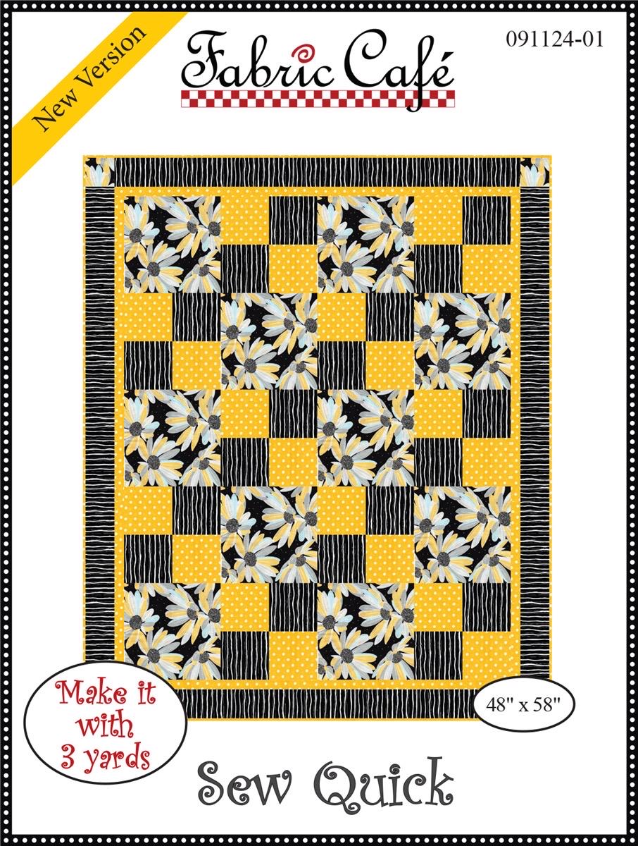 LIMITED EDITION!! Fabric Cafe Sew Quick Quilt Kit Featuring Lewis & Irene Americana Fabric Collection Finished Size: 48.5"x58.5"