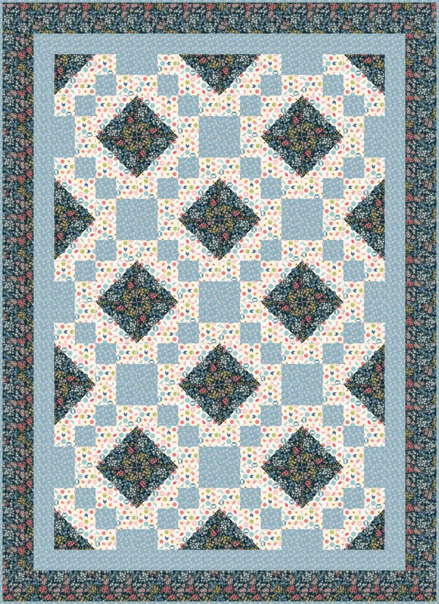 LIMITED EDITION!! Fabric Cafe Irish Christmas Quilt Kit Featuring Poppie Cotton Sunshine & Chamomile Fabric Collection
