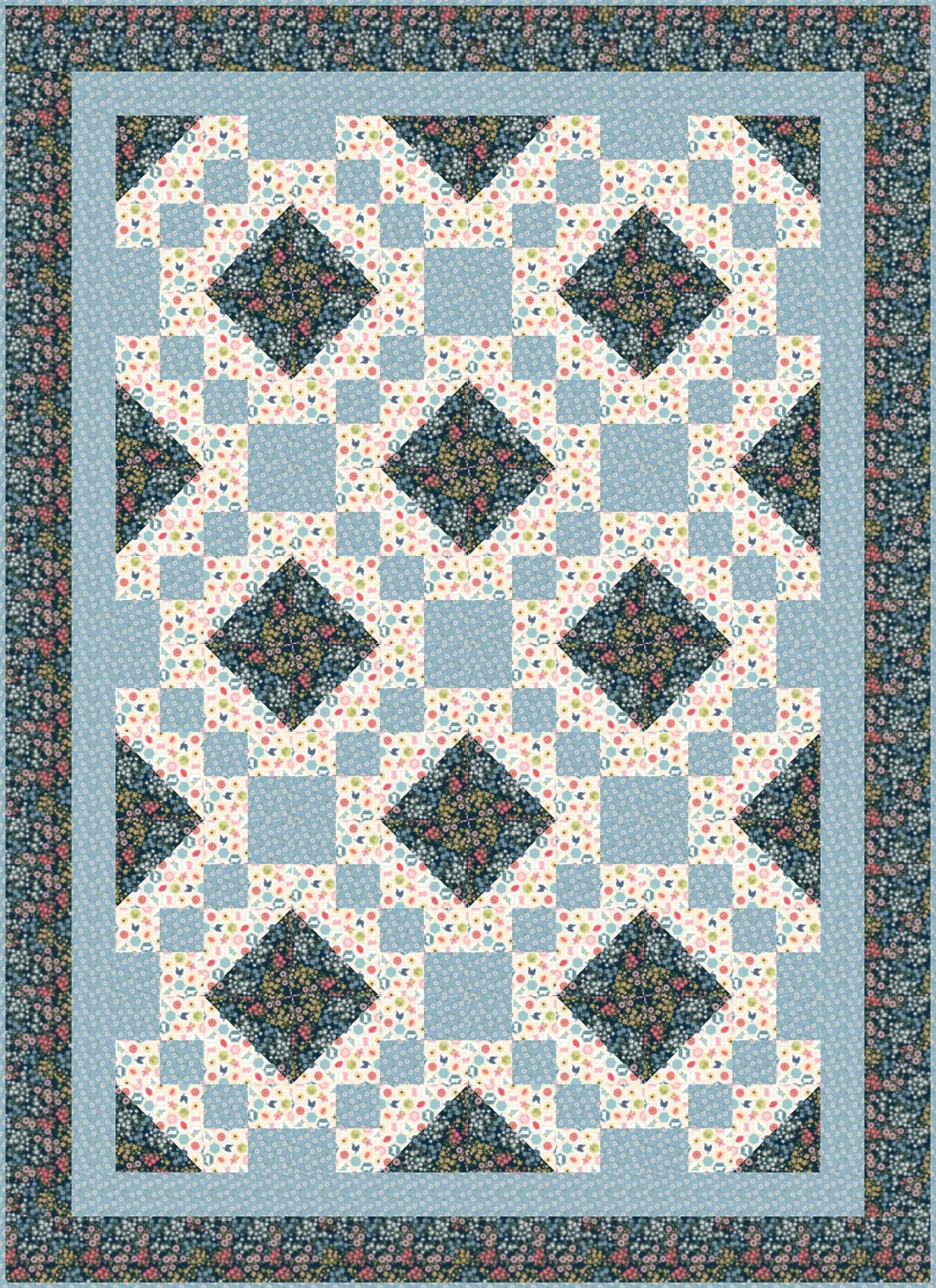 LIMITED EDITION!! Fabric Cafe Irish Christmas Quilt Kit Featuring Poppie Cotton Sunshine & Chamomile Fabric Collection