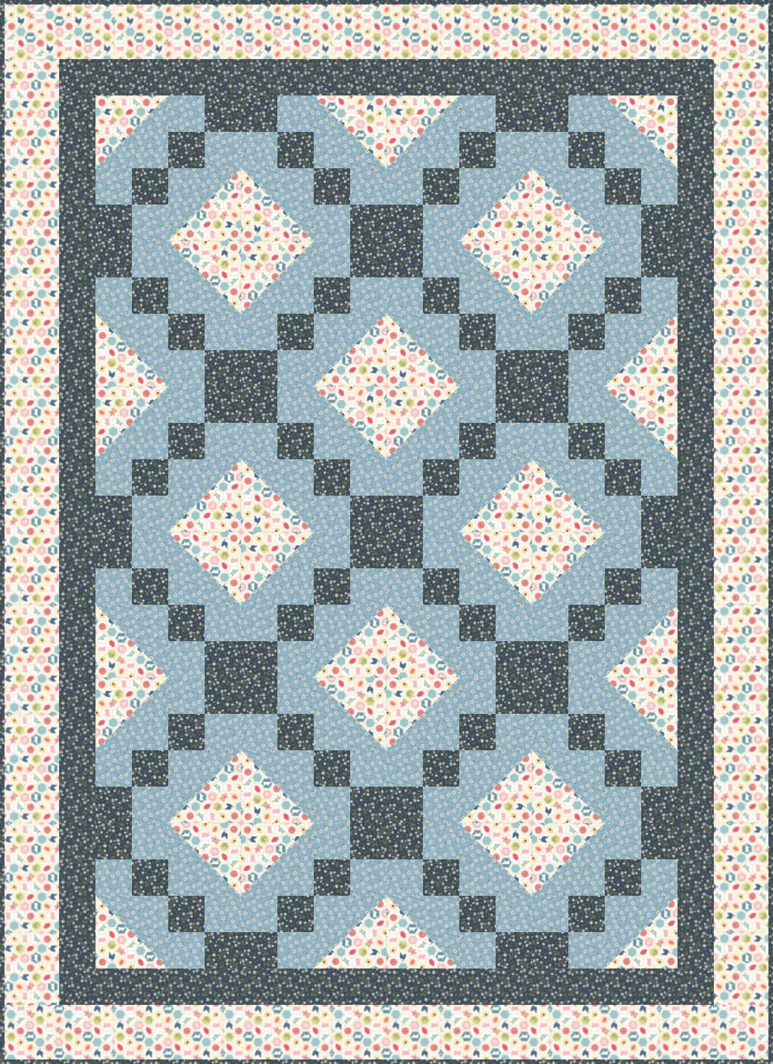 LIMITED EDITION!! Fabric Cafe Irish Christmas Quilt Kit Featuring Poppie Cotton Sunshine & Chamomile Fabric Collection