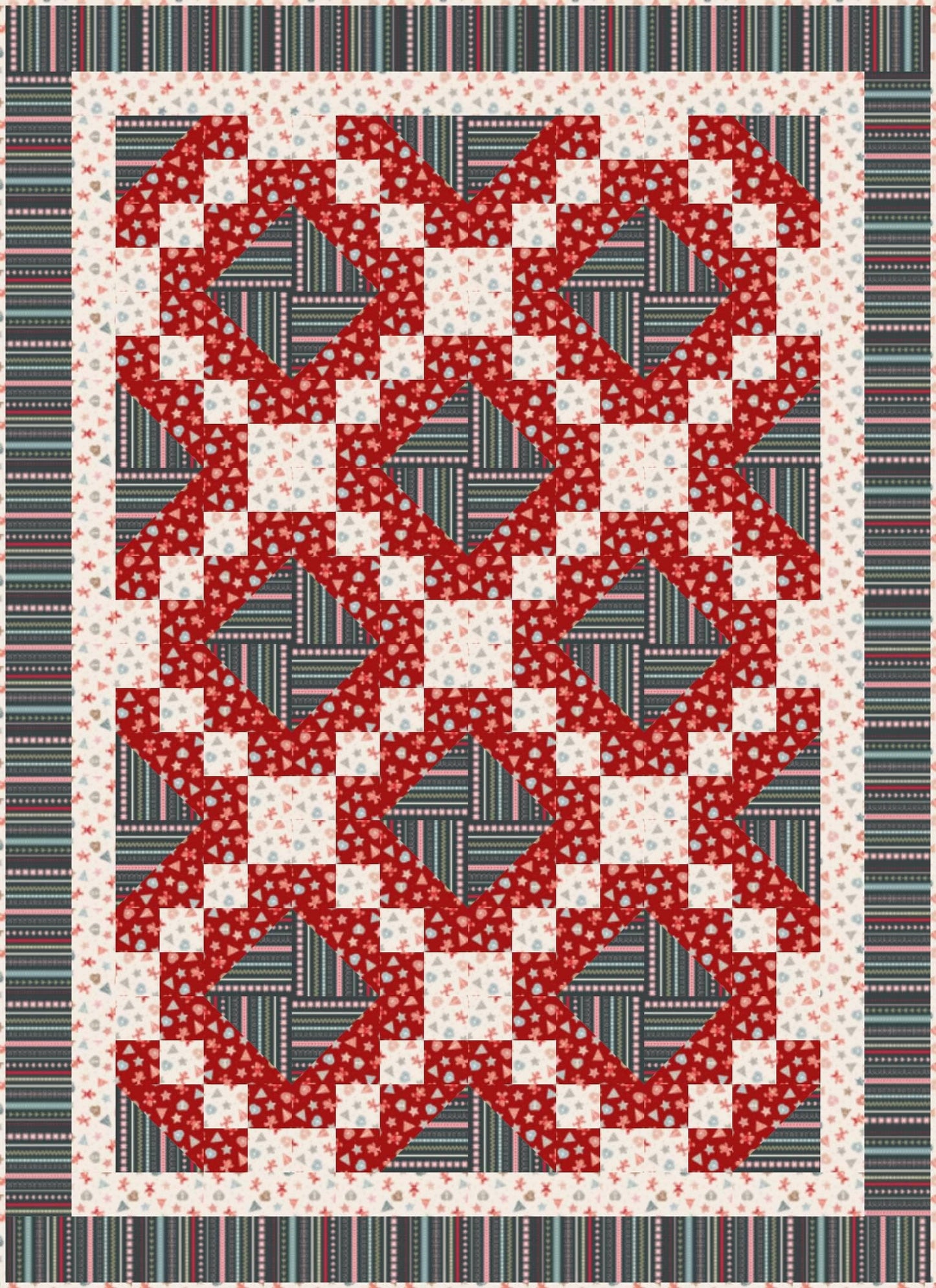 LIMITED EDITION Fabric Cafe Irish Christmas Quilt Kit Featuring Lewis & Irene Gingerbread Season Fabric Collection Finished Size: 42.5x58.5"