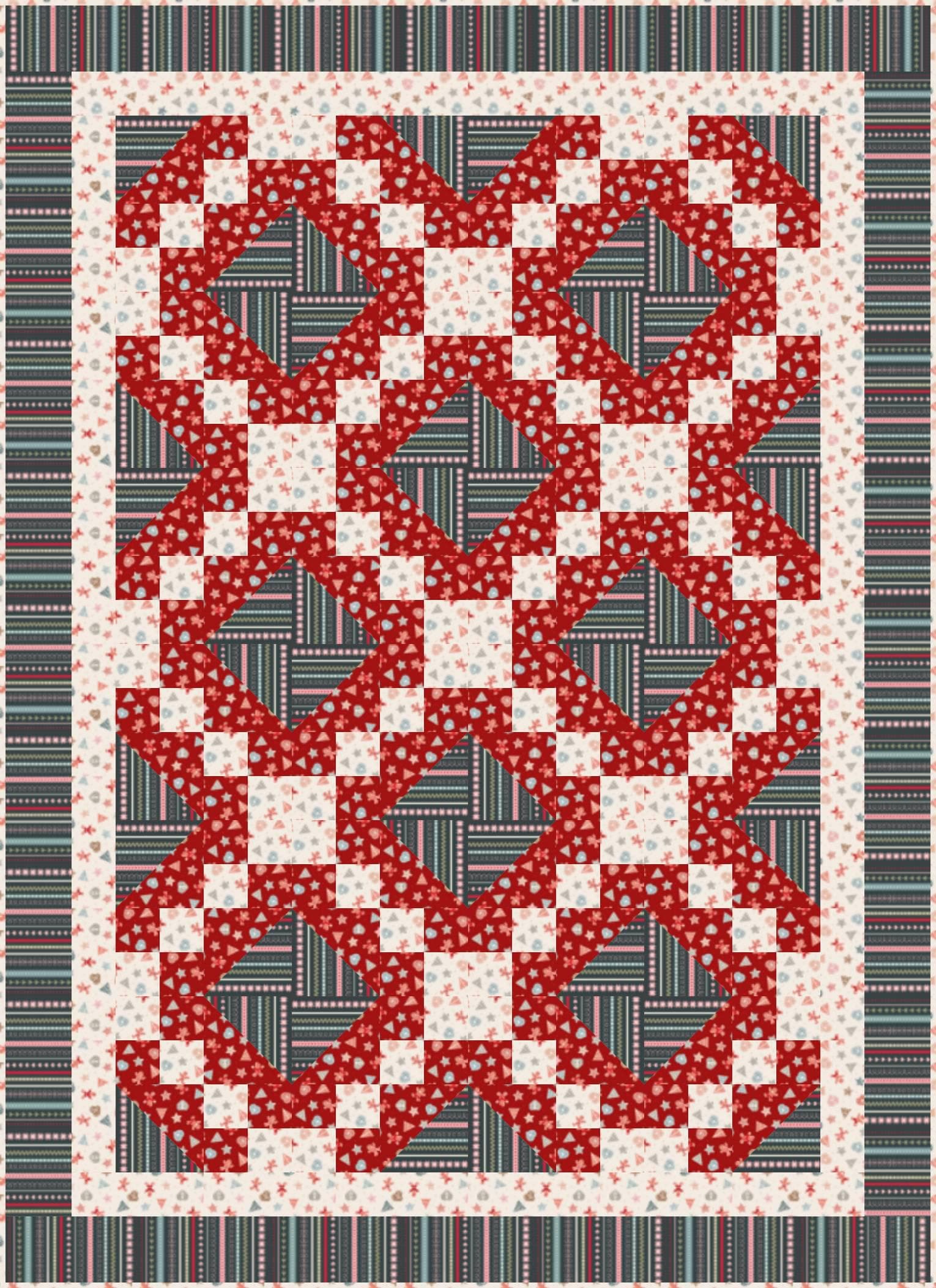 LIMITED EDITION Fabric Cafe Irish Christmas Quilt Kit Featuring Lewis & Irene Gingerbread Season Fabric Collection Finished Size: 42.5x58.5"