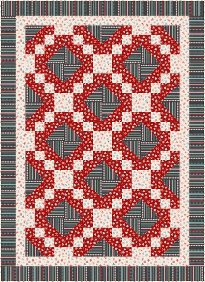 LIMITED EDITION Fabric Cafe Irish Christmas Quilt Kit Featuring Lewis & Irene Gingerbread Season Fabric Collection Finished Size: 42.5x58.5"