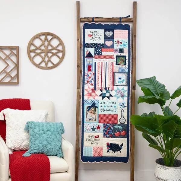 Kimberbell Star Spangled Beauty Ladder Quilt Collection (Options: Machine Embroidery CD, Embellishment Kit, Fabric Kit, and Thread Set)
