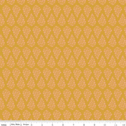 LAST BOLT!! Riley Blake Porch Swing Fabric Collection Stems on Mustard Premium 100% Cotton Quilt Shop Quality Fabrics