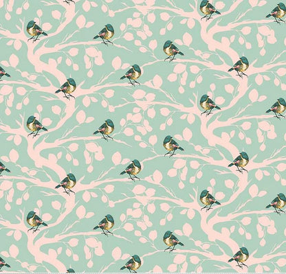 LAST BOLT!! Riley Blake Porch Swing Fabric Collection Birds and Branches on Mint Premium 100% Cotton Quilt Shop Quality Fabrics