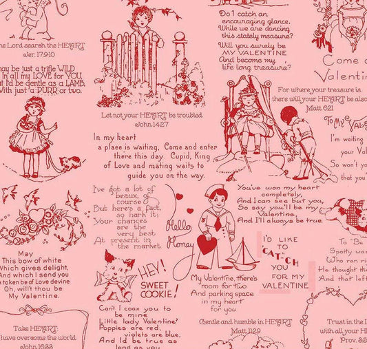 LAST BOLT!! Riley Blake J. Wecker Frisch All My Heart Fabric Collection All Your Heart on Pink