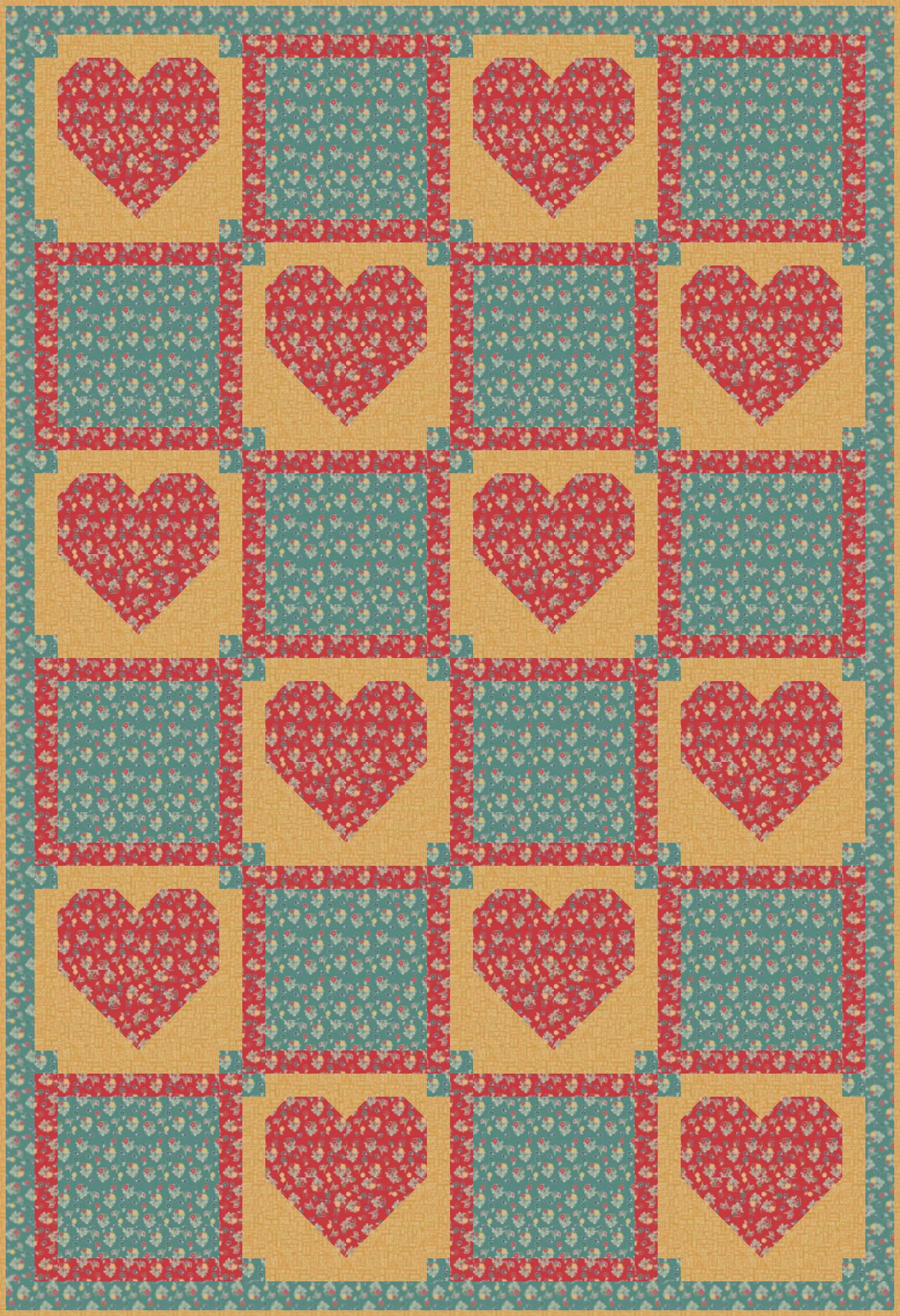 LIMITED EDITION!! Fabric Cafe Amore Quilt Kit Featuring Riley Blake Love You S'Mores Fabric Collection Finished Size: 39"x57"