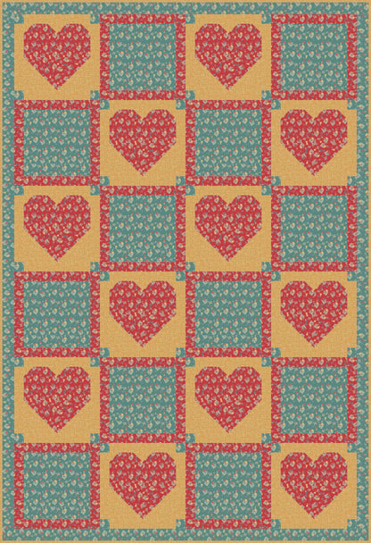 LIMITED EDITION!! Fabric Cafe Amore Quilt Kit Featuring Riley Blake Love You S'Mores Fabric Collection Finished Size: 39"x57"