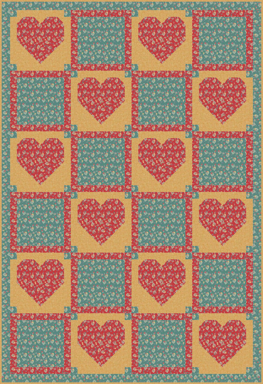 LIMITED EDITION!! Fabric Cafe Amore Quilt Kit Featuring Riley Blake Love You S'Mores Fabric Collection Finished Size: 39"x57"