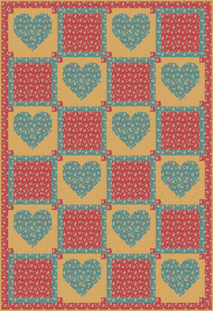 LIMITED EDITION!! Fabric Cafe Amore Quilt Kit Featuring Riley Blake Love You S'Mores Fabric Collection Finished Size: 39"x57"