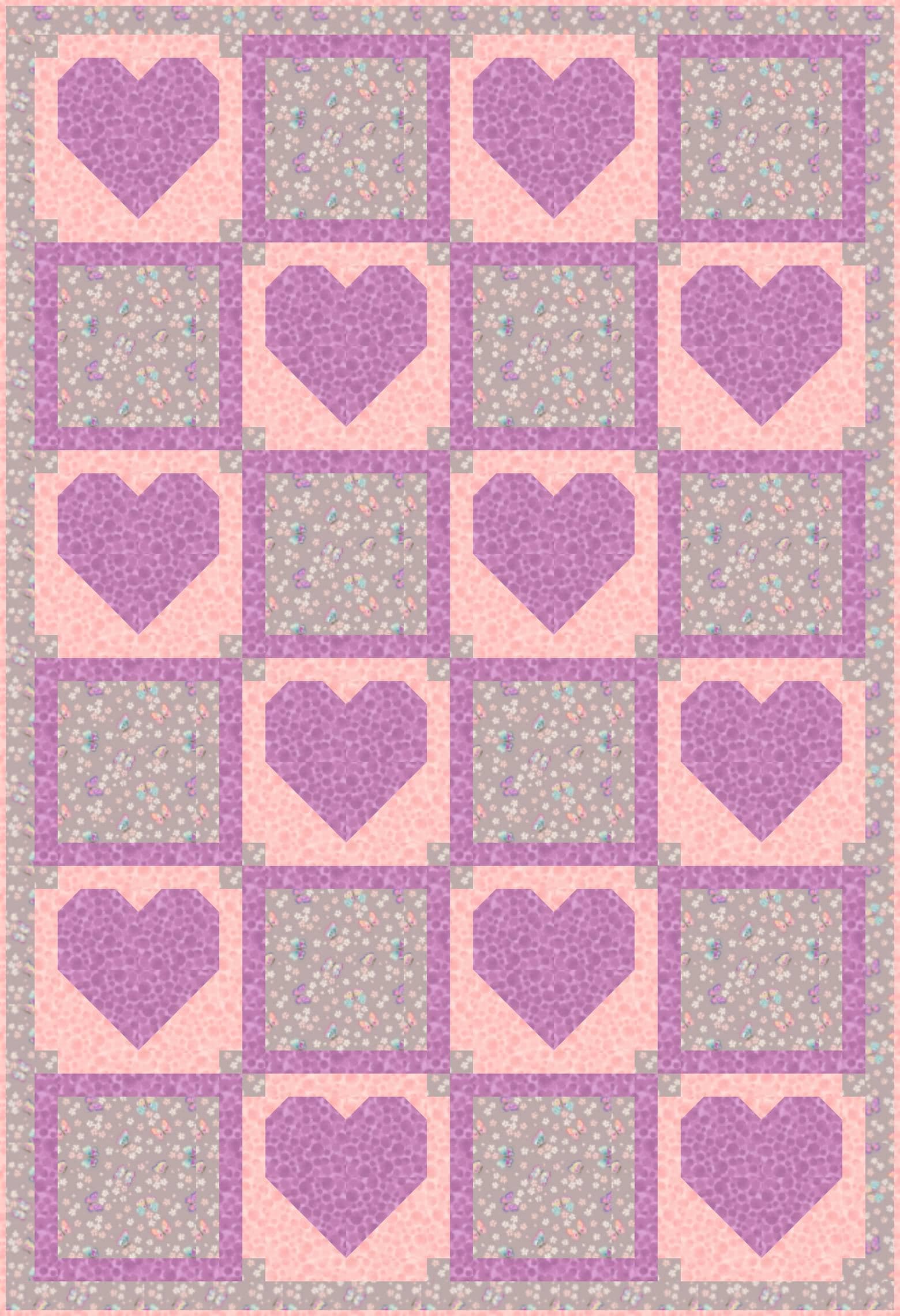 LIMITED EDITION!! Fabric Cafe Amore Quilt Kit Featuring Lewis & Irene Love Blooms Fabric Collection Finished Size: 39"x57"