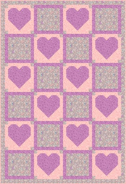 LIMITED EDITION!! Fabric Cafe Amore Quilt Kit Featuring Lewis & Irene Love Blooms Fabric Collection Finished Size: 39"x57"
